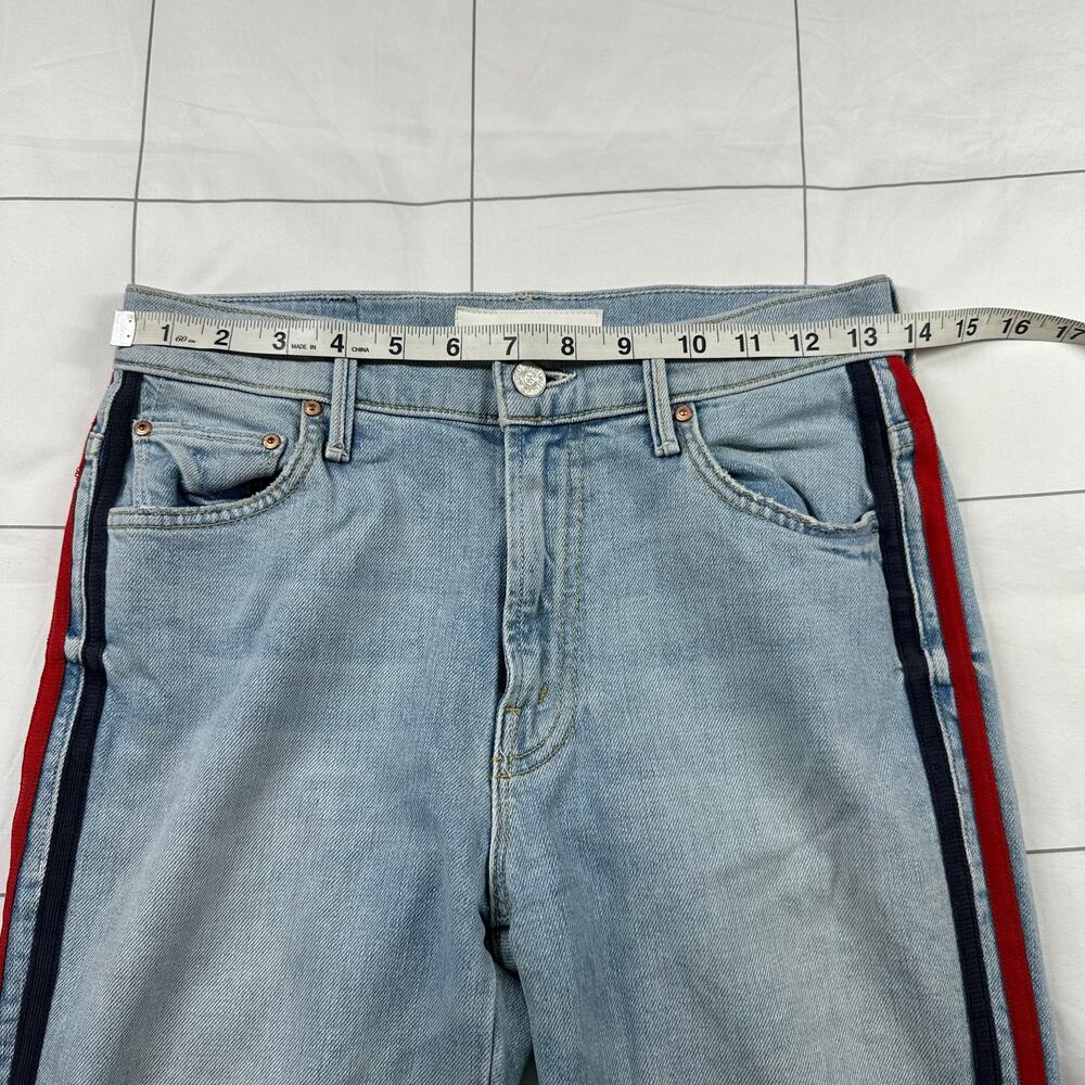 MOTHER Light Blue Jeans with Red Stripe - Picture 8 of 12